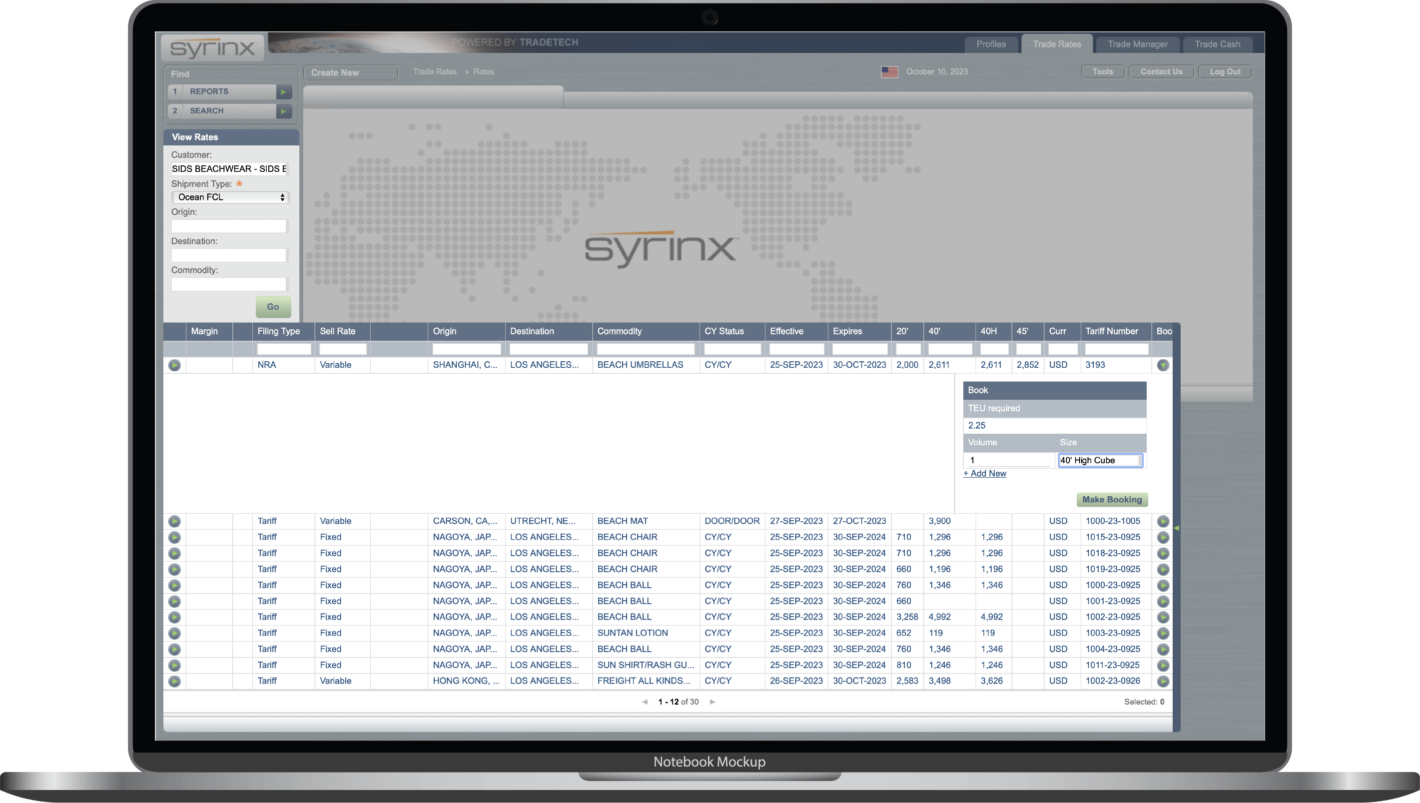 Syrinx Trade Rates | Trade Tech